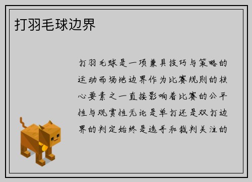 打羽毛球边界